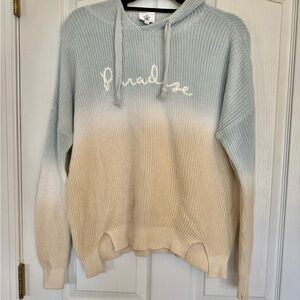 Women's Flying Point Surf & Sport Ombre Hoodie Sweater Embroidered Paradise Sz L